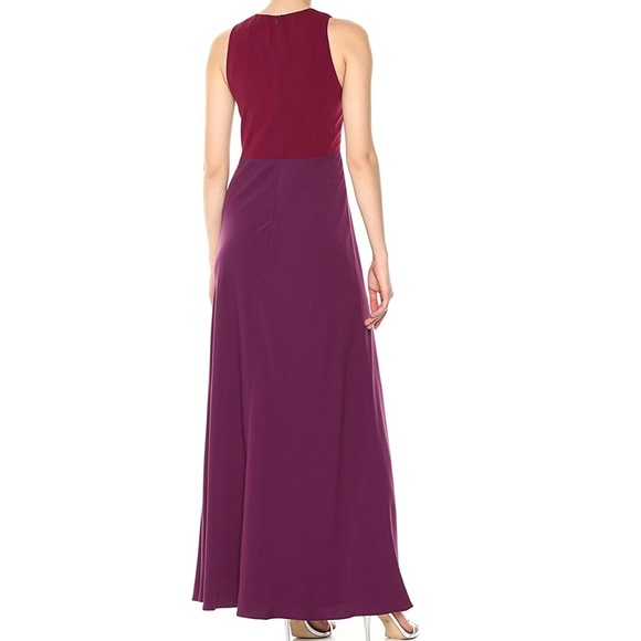 Jill Jill Stuart V-Neck Crepe Two Tone Gown Sz:10 - Picture 6 of 7